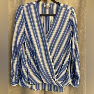 Kut from the Kloth Blue Stripe Blouse - Size Medium